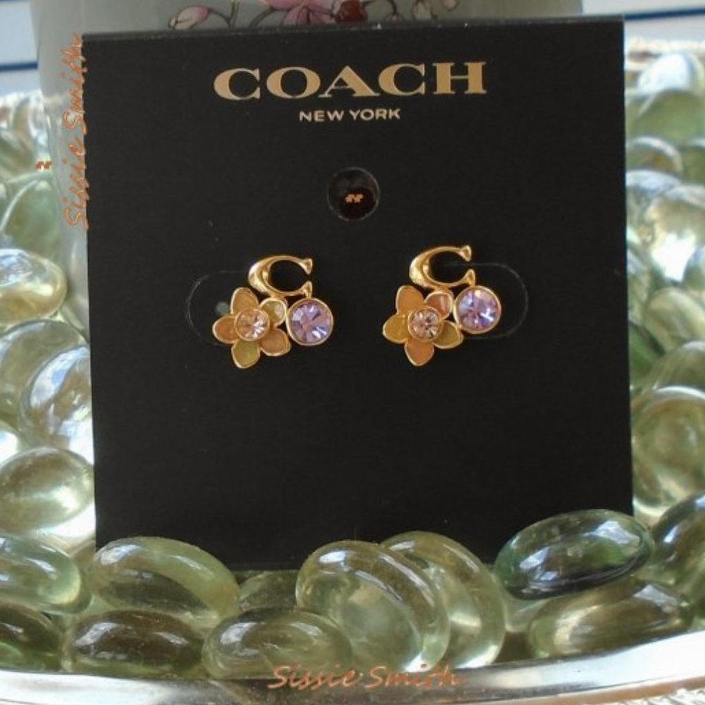 Coach Transparent Wildflower "C" Cluster Studs